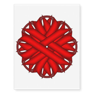 Red Flower Ribbon by Kenneth Yoncich Temporary Tattoos