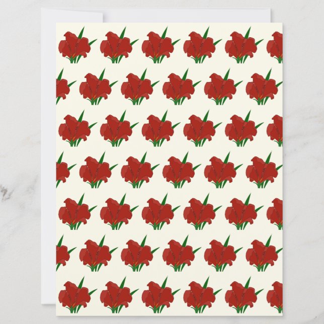 Red Flower Scrapbook Paper (Front)