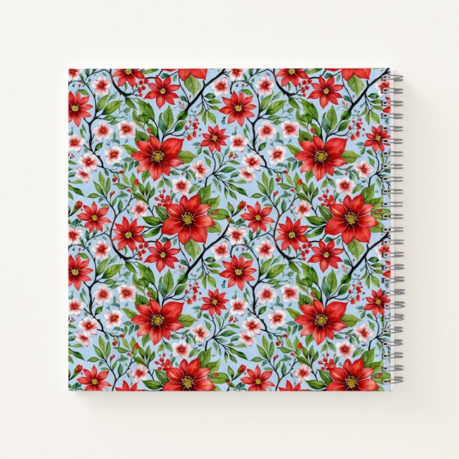 Red Flower Sky Garden Notebook (Back)
