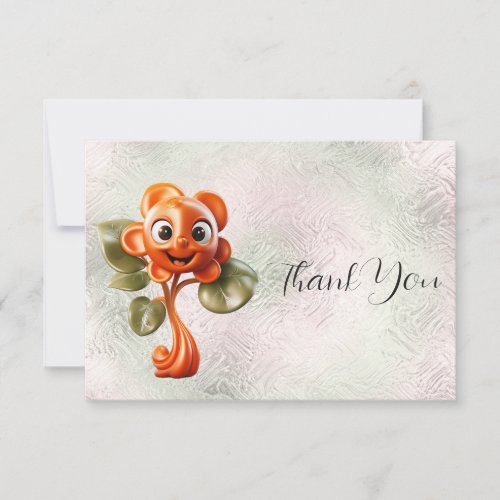 Red Flower Thank You Card