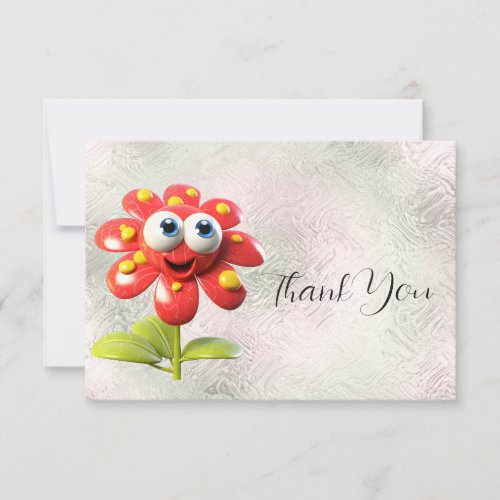Red Flower Thank You Card