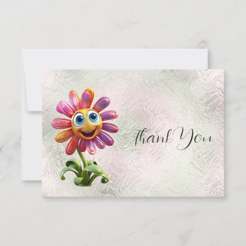 Red Flower Thank You Card