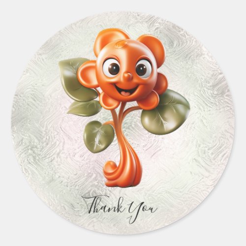 Red Flower Thank You Sticker