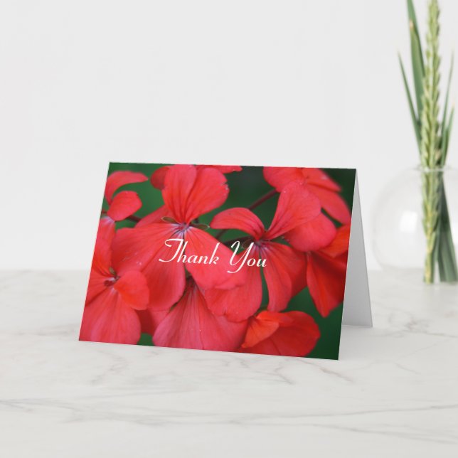 red flower thanks thank you card (Front)