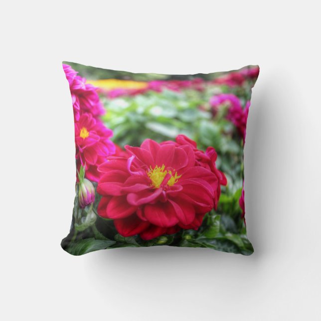 Red Flower Throw Pillow (Front)