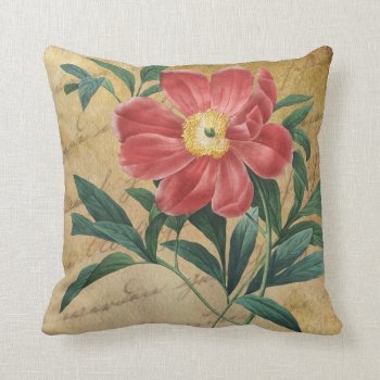Red Flower Throw Pillow by BamalamArt at Zazzle