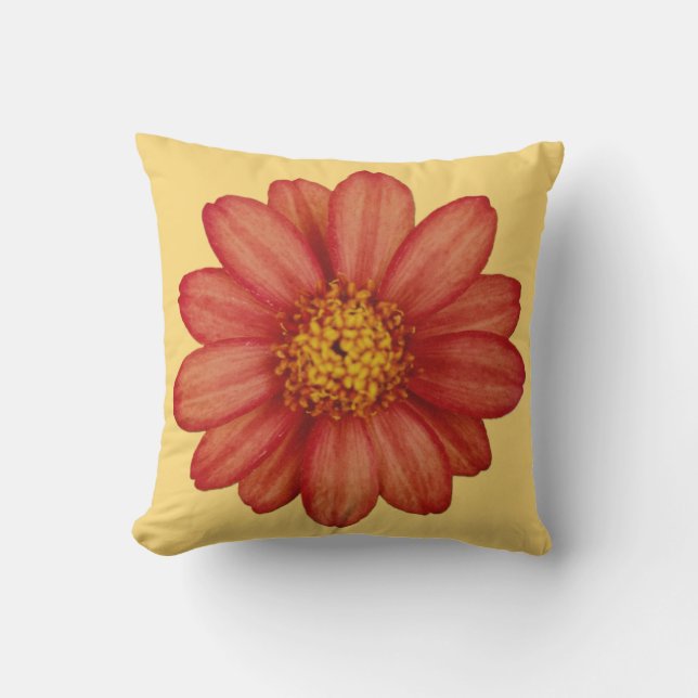red flower throw pillow (Front)