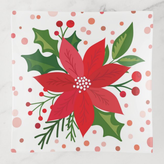 Red Flower Trinket Tray (Front)