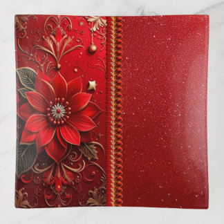 Red Flower Trinket Tray