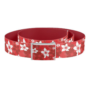 Red Flower Tropical Pattern Belt