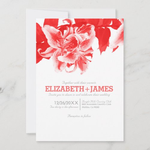 Red Flower Wedding Invitations