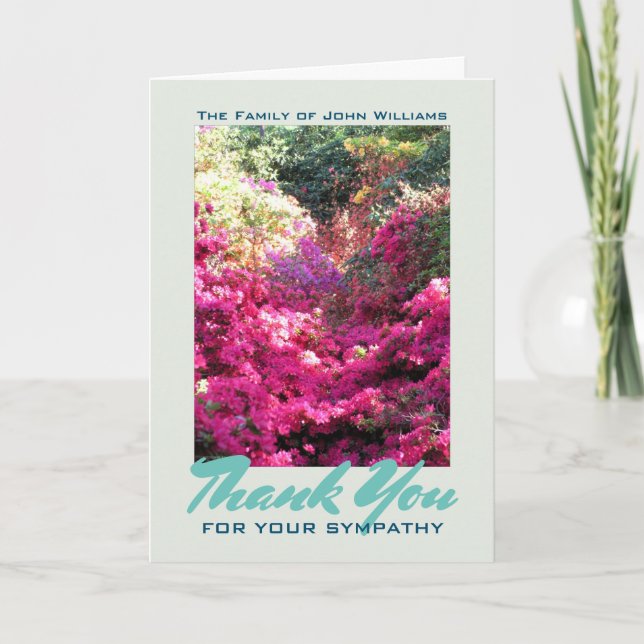 Red Flowerfall in the Woods Sympathy Thank You (Front)