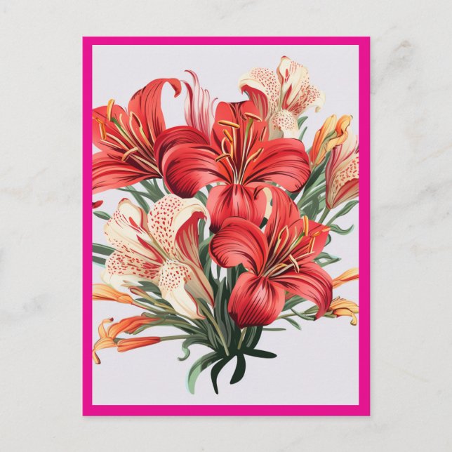 RED FLOWERS #2 POSTCARD (Front)