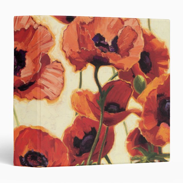 Red Flowers 3 Ring Binder (Front/Spine)