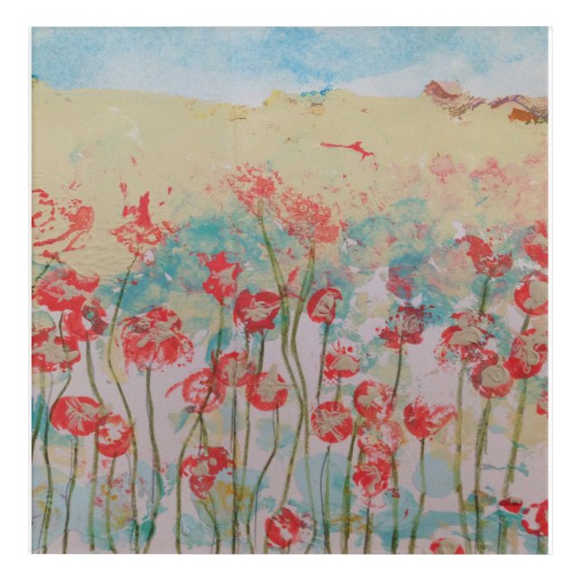 Red Flowers Acrylic Wall Art (Front)