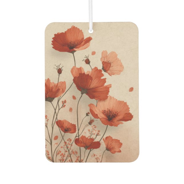 Red flowers. air freshener (Front)