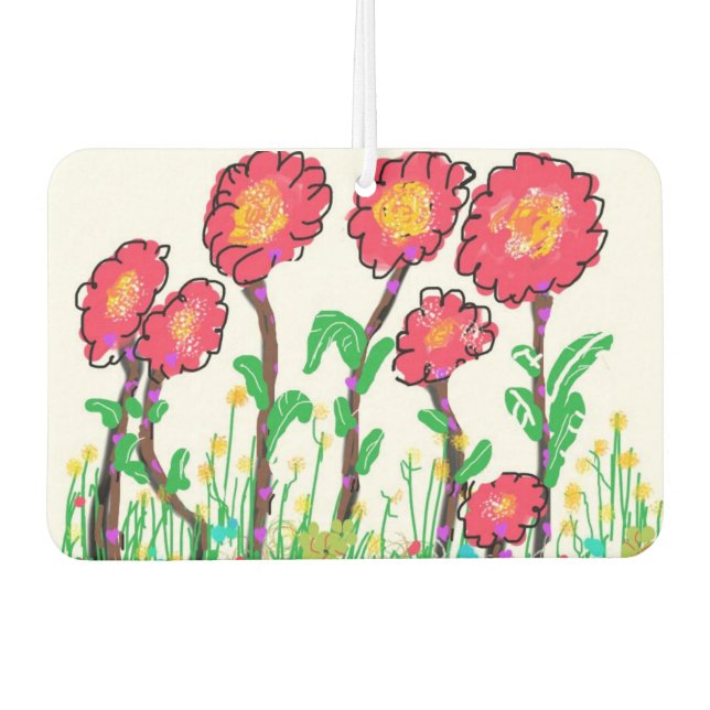Red Flowers  Air Freshener (Front)