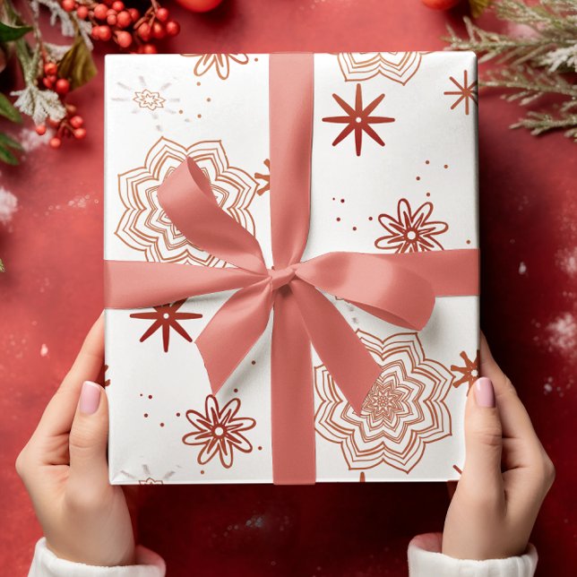 Red flowers and Starts Wrapping Paper Sheets (Creator Uploaded)
