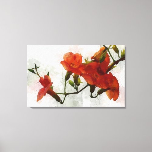 Red Flowers Beautiful Canvas Print
