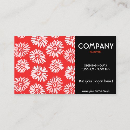 Red Flowers Business Card