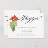 Red Flowers Calligraphy Script Wedding Reception Invitation (Front/Back)