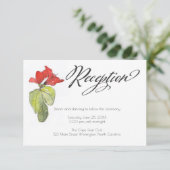 Red Flowers Calligraphy Script Wedding Reception Invitation (Standing Front)