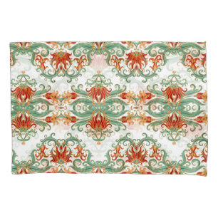 Red Flowers Chinese Style Ornamental Pillow Case