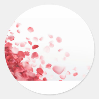red flowers classic round sticker