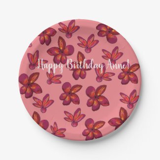 Red Flowers Custom Text