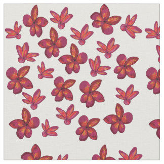 Red Flowers Fabric