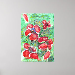Red Flowers Fantasy Canvas Print