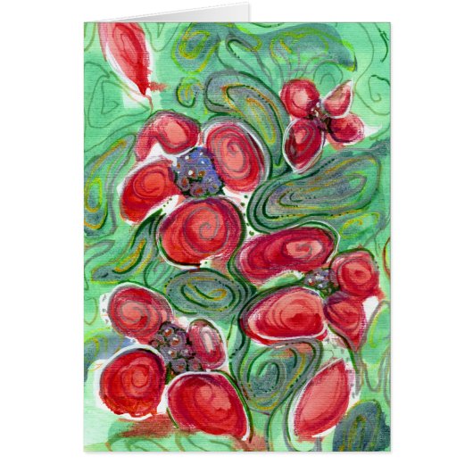 Red Flowers Fantasy Cards (Front)