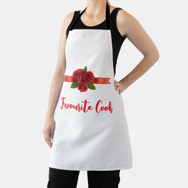Red Flowers Favorite Cook Apron (Insitu)