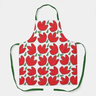 Red Flowers Floral Pattern 