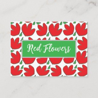 Red Flowers Floral Pattern  
