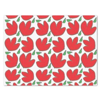 Red Flowers Floral Pattern  