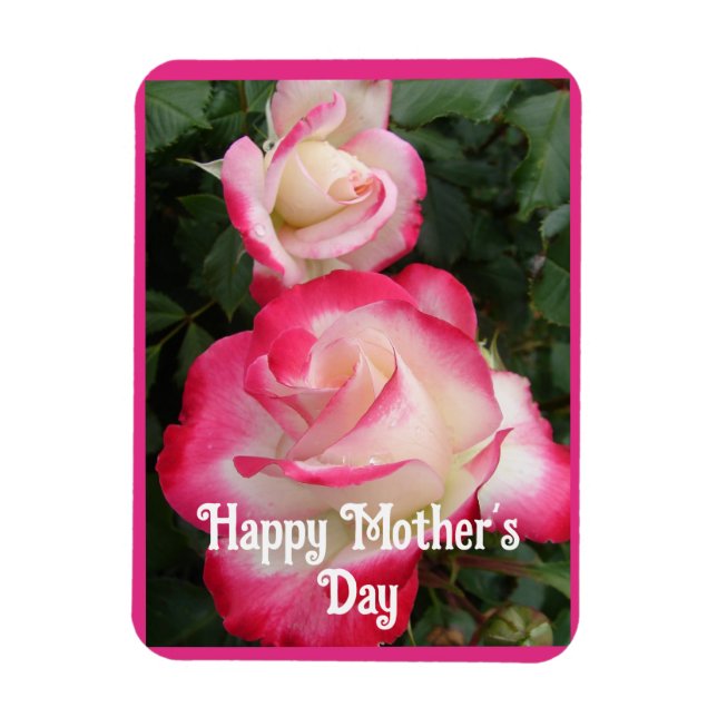 Red Flowers Floral Rose Roses Mothers Day Card Magnet (Vertical)