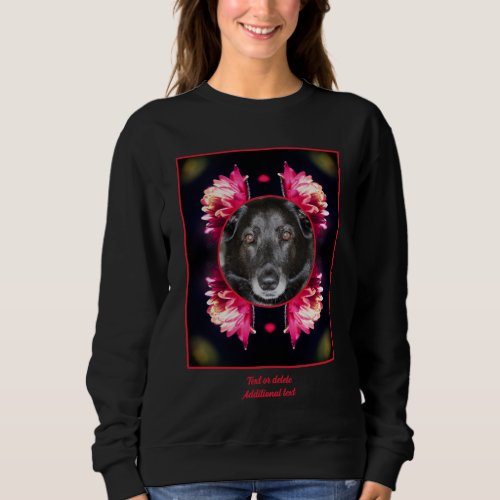 Red Flowers Frame Create Your Own Pet Photo Sweatshirt