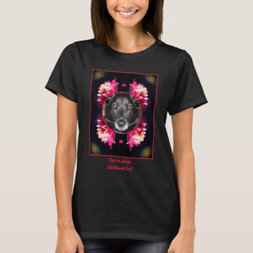 Red Flowers Frame Create Your Own Pet Photo T_Shirt