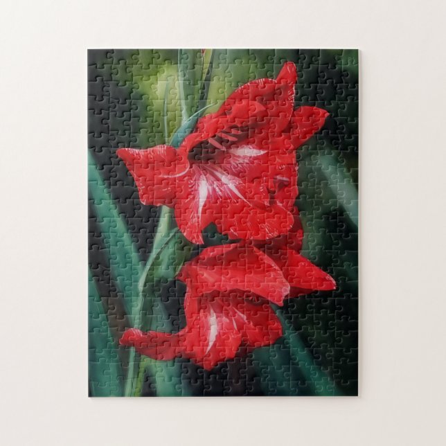 Red Flowers Garden Art Floral Puzzle (Vertical)