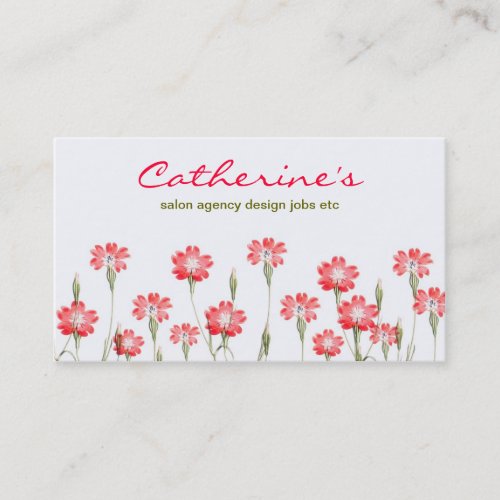 red flowers garden design business card template