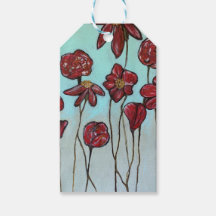 Red Flowers Gift Tag