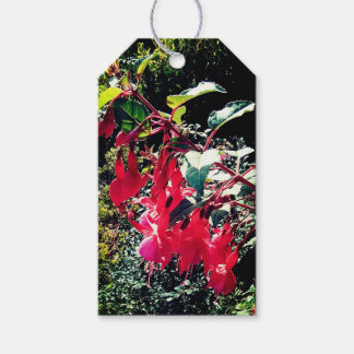 Red flowers gift tags