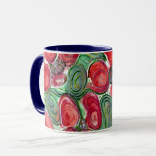 Red Flowers, Green Leaves Fantasy Mug