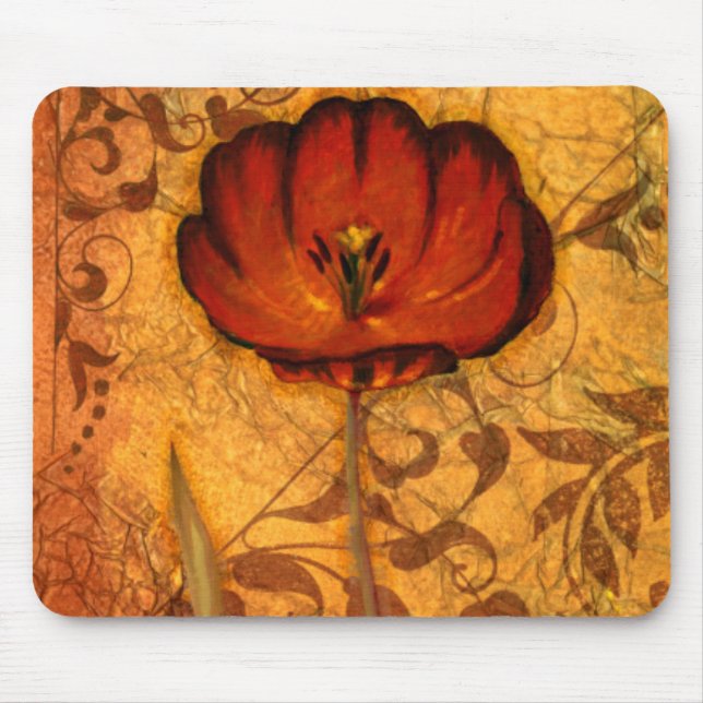 Red Flowers I Mouse Pad (Front)
