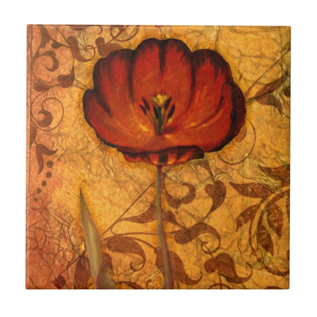 Red Flowers I Tile (Front)