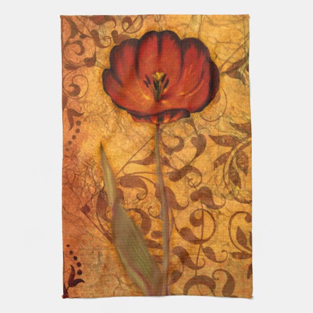 Red Flowers I Towel (Vertical)