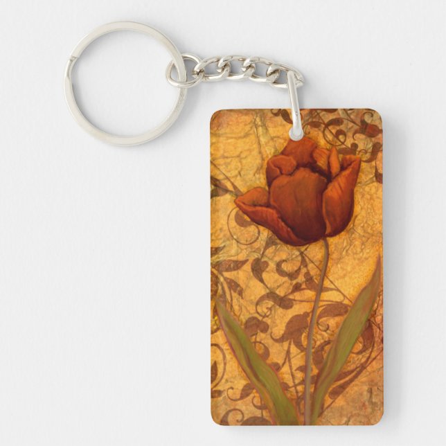 Red Flowers II Keychain (Front)