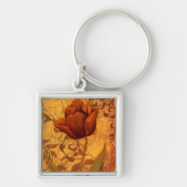 Red Flowers II Keychain (Front)