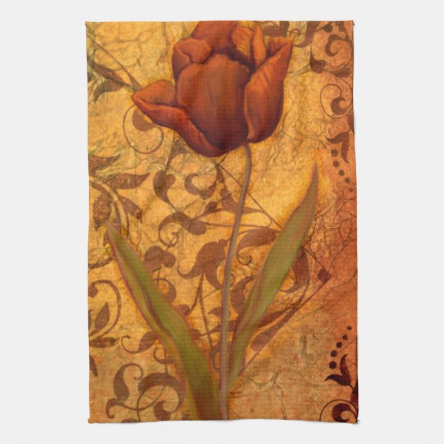 Red Flowers II Kitchen Towel (Vertical)